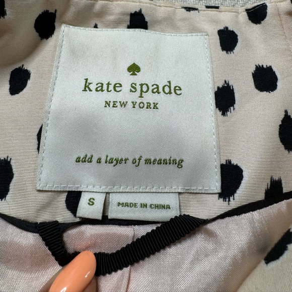 Kate Spade Cream and Black Spotted Pea Coat - Picture 7 of 9